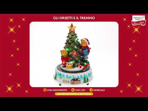 VESTIAMO CASA GRAN NATALE - Giostrina gli Orsetti e il Trenino h21,5 cm